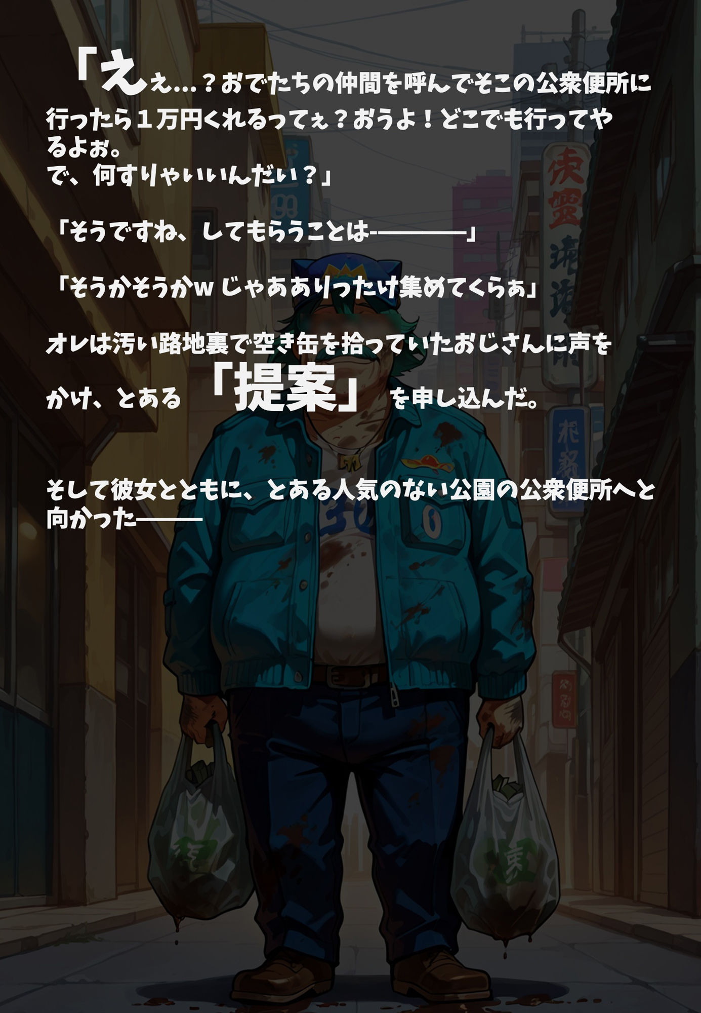 【イラスト集】生徒会長の彼女を無理やり汚いホームレスに中出しさせて妊娠させたった件w サンプル2ページ目