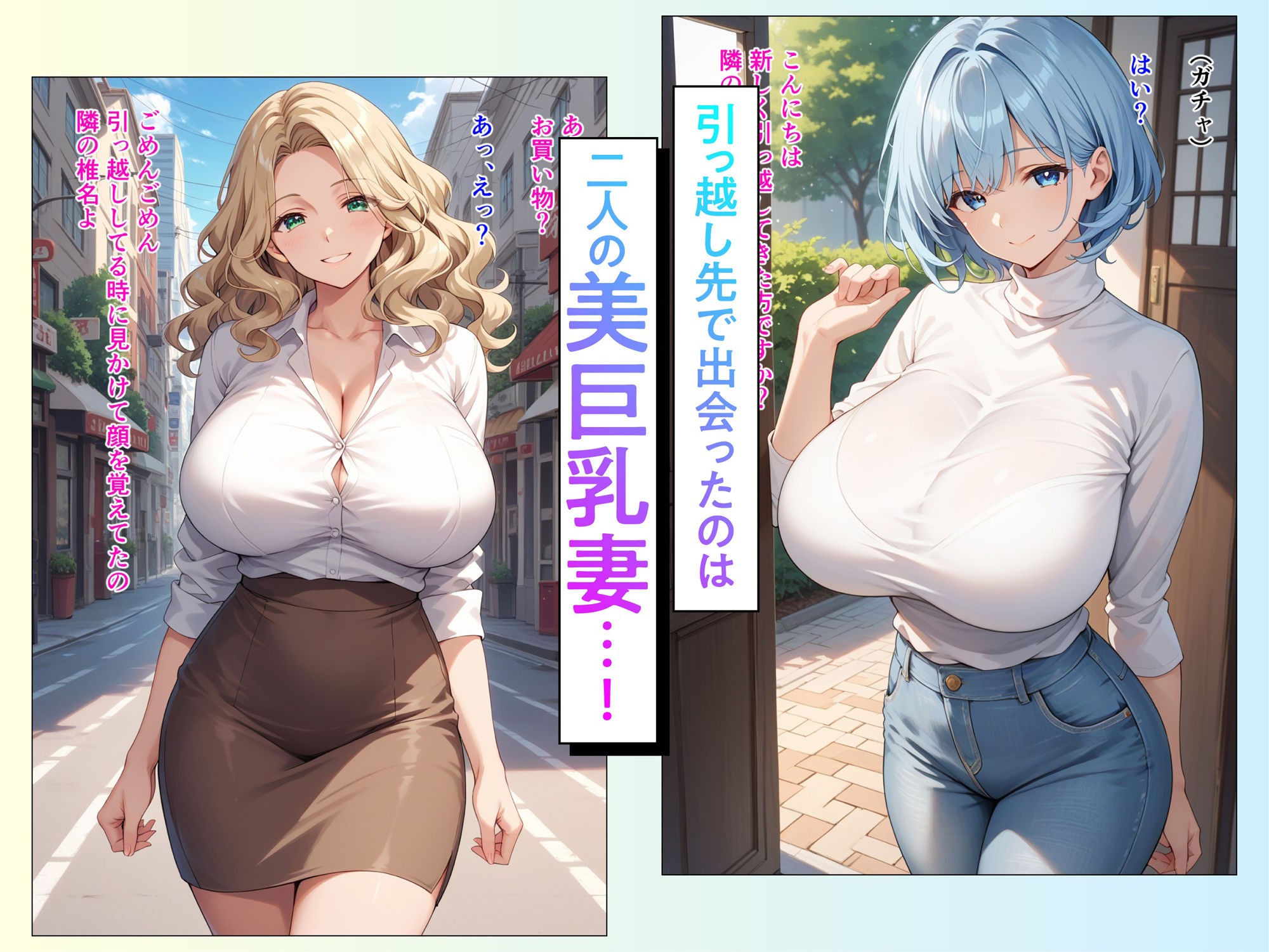 乳妻〜引っ越し先の両隣がどっちも爆乳妻だった〜 サンプル1ページ目