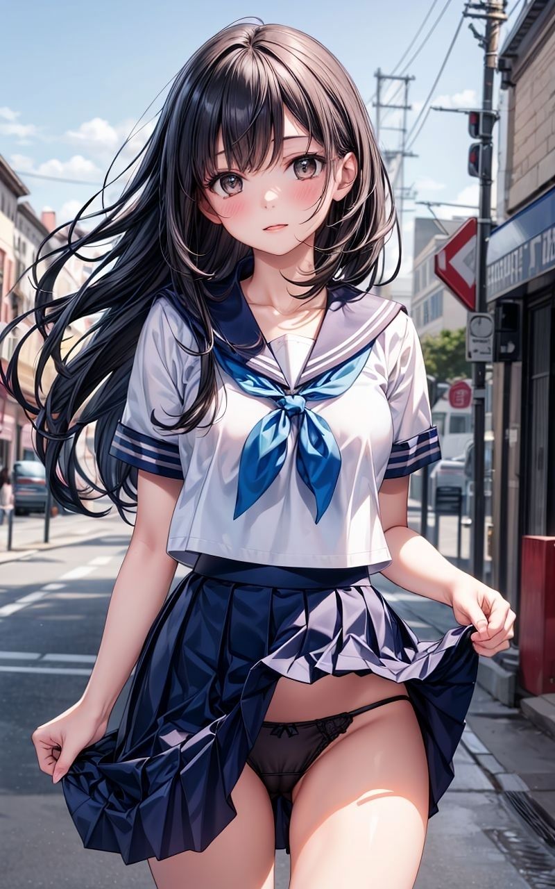 グラビア＆裏画像 JKアイドル内藤あすか 青制服バージョン サンプル1ページ目