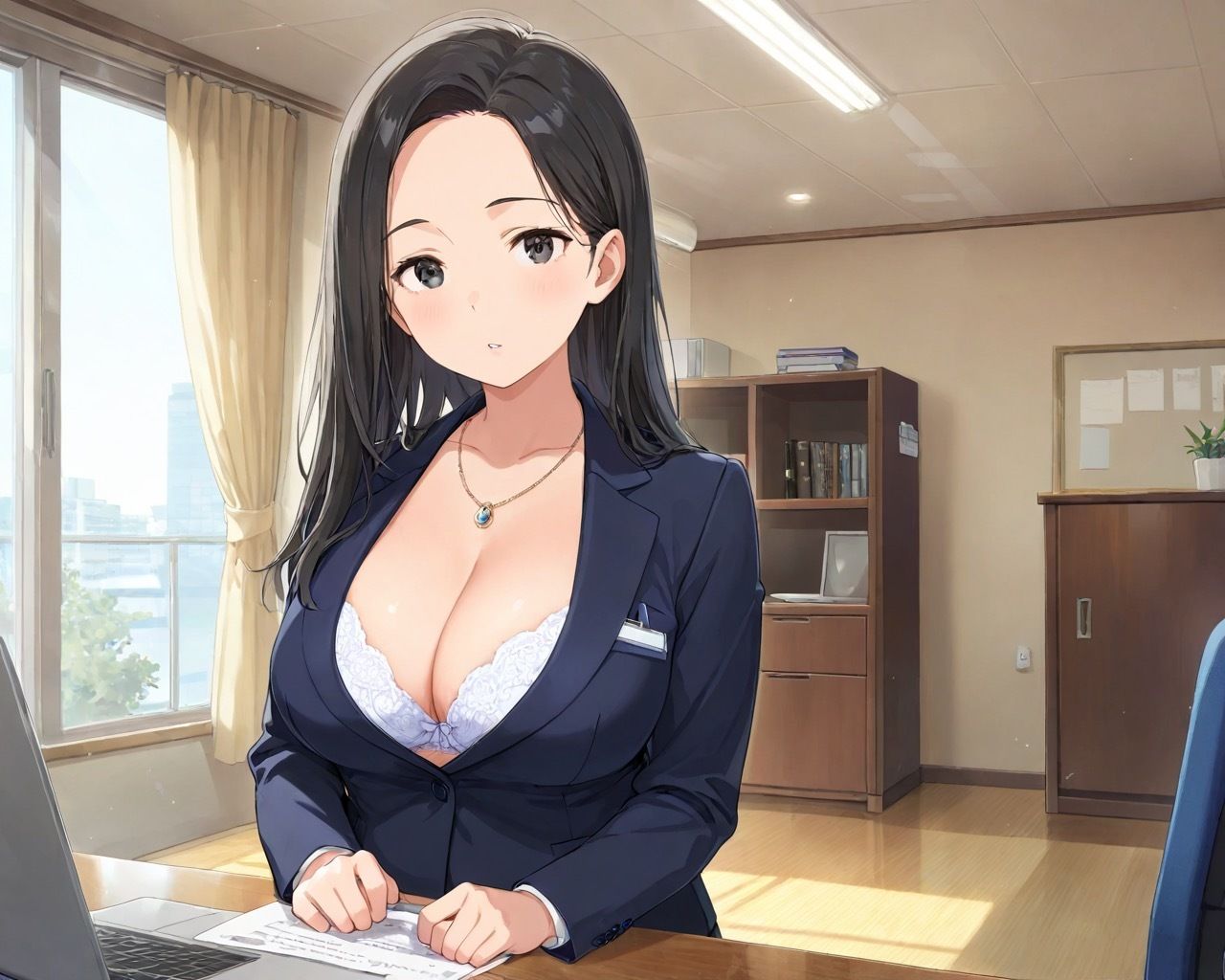 ムチムチ巨乳人妻社員と社内で中出しセックス サンプル6ページ目
