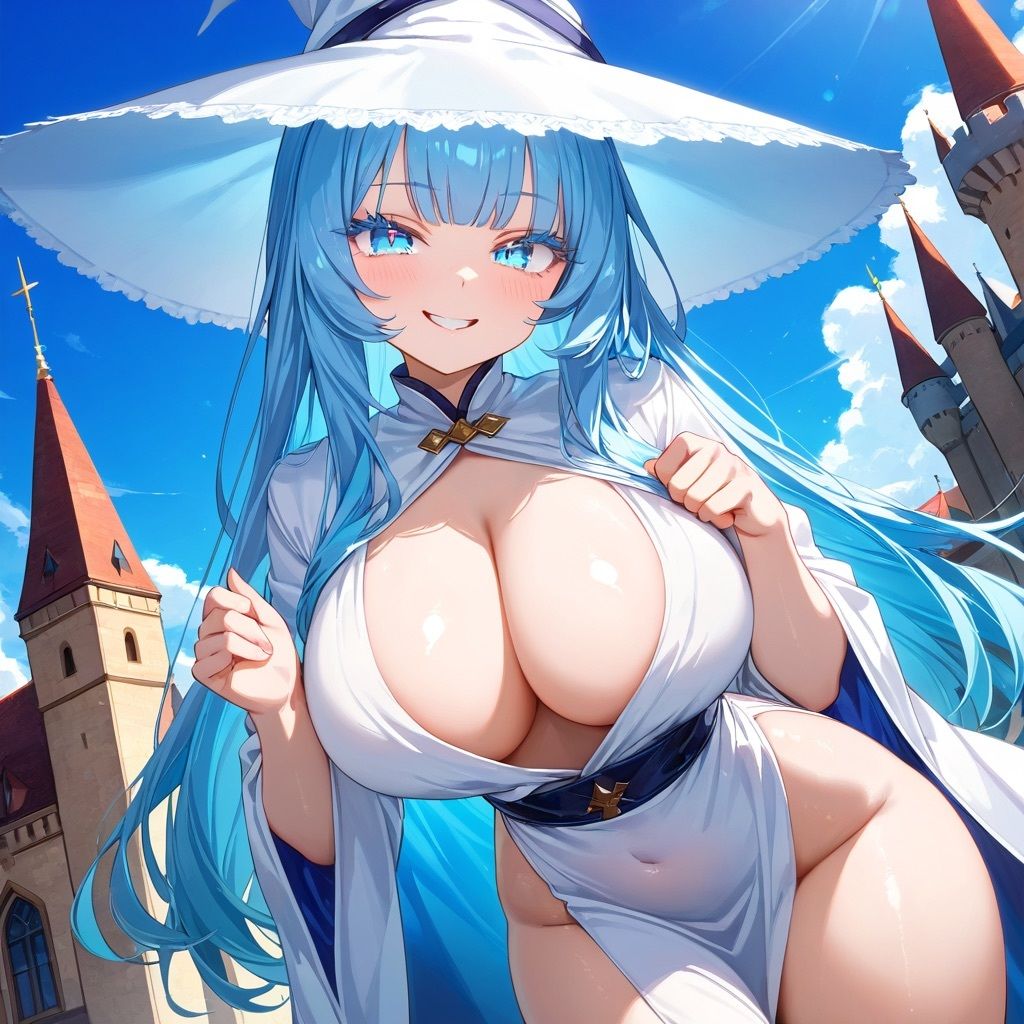 水色の魔女！【擬音・効果音付き・差分あり】 サンプル1ページ目