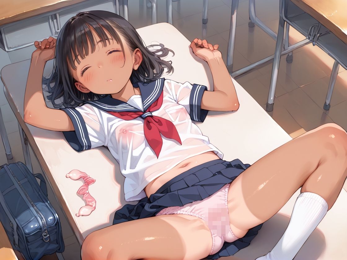 日焼娘 つるぺた少女に連続生ハメ サンプル3ページ目