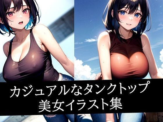 カジュアルなタンクトップ美女イラスト集