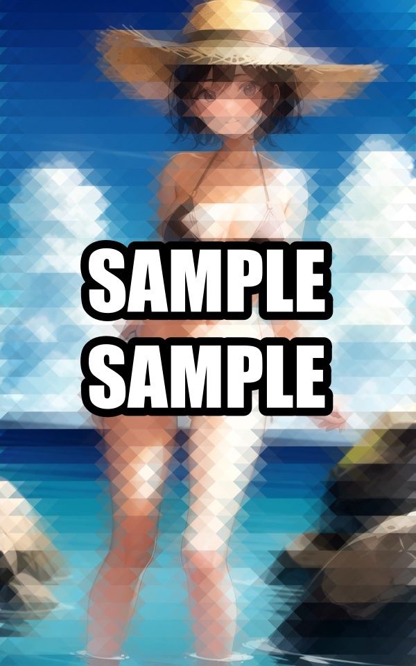 海ではしゃぐビキニ美女イラスト集 サンプル2ページ目