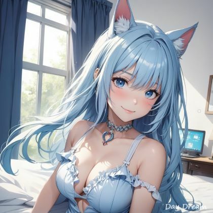 猫耳ベッドルーム（ブルー/ピンク） サンプル3ページ目