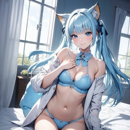 猫耳ベッドルーム（ブルー/ピンク） サンプル4ページ目