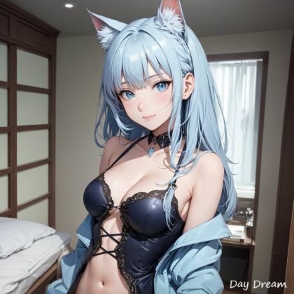 猫耳ベッドルーム（ブルー/ピンク） サンプル5ページ目