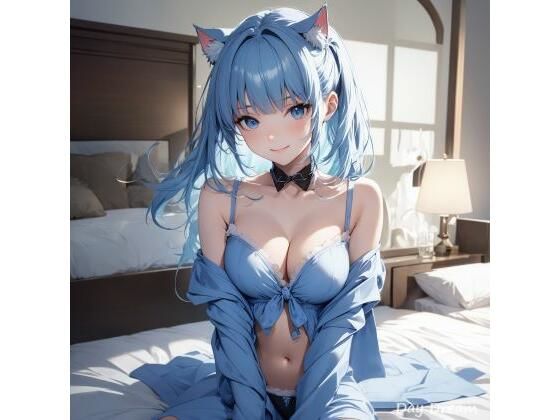猫耳ベッドルーム（ブルー/ピンク）
