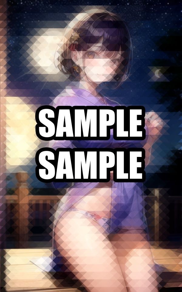 月明かりの着物美女イラスト集 サンプル1ページ目