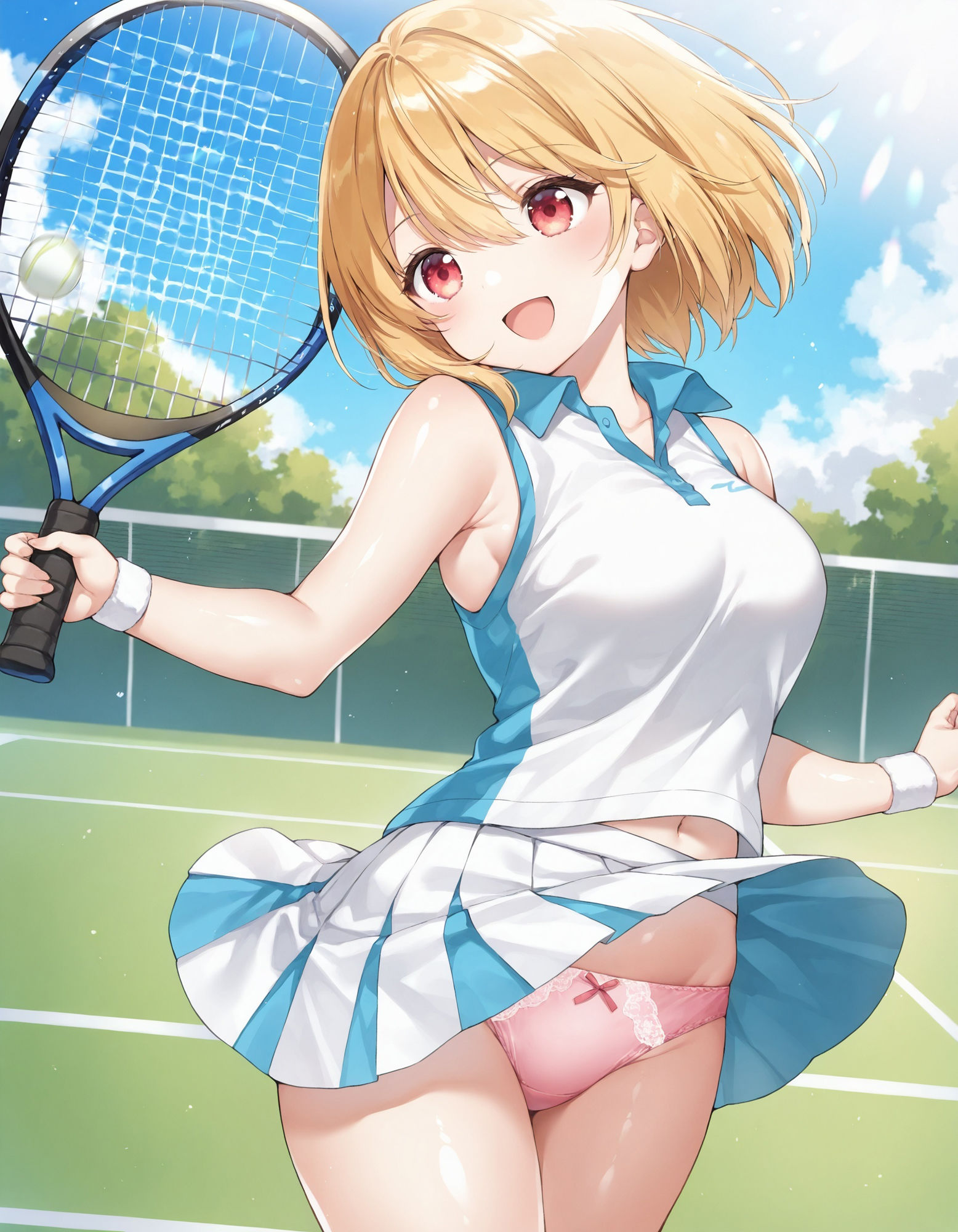 テニスウェアでパンチラ サンプル1ページ目