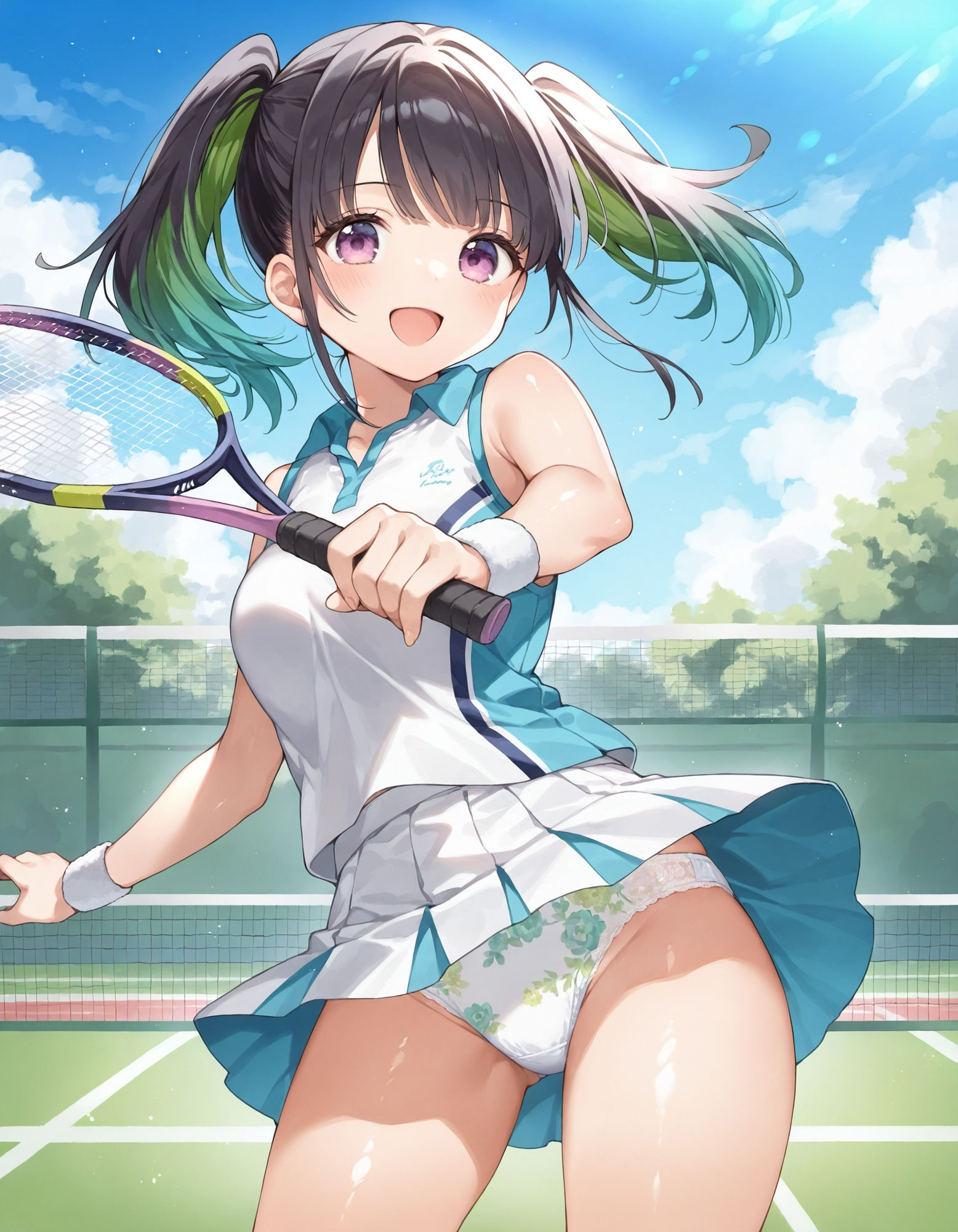 テニスウェアでパンチラ サンプル4ページ目