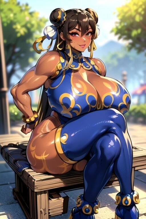 AIグラビアCG集 爆乳ギャル春麗 サンプル2ページ目