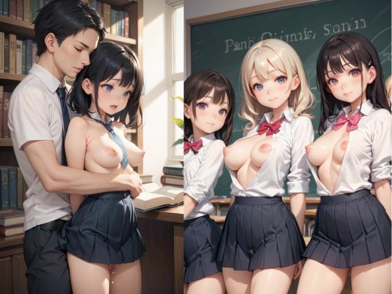タイムストップ学園。時間を止める事が出来る神装置で、好きな時に挿れたり、舐めたりしSEXし放題のハラダイス学園！ サンプル7ページ目