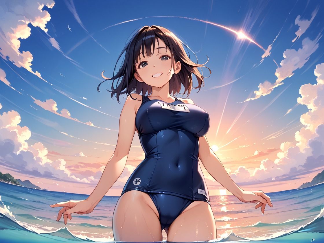 巨乳学園 スク水孕ませ サンプル1ページ目