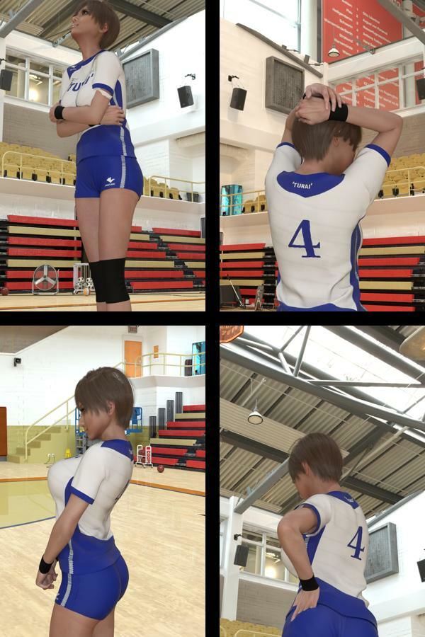 『理想の彼女を3DCGで作ります』から生まれたバーチャルアイドル「古館友梨（ふるだてゆり）」の女子バレーユニフォーム風写真集:Volley_Fighter_10 サンプル2ページ目
