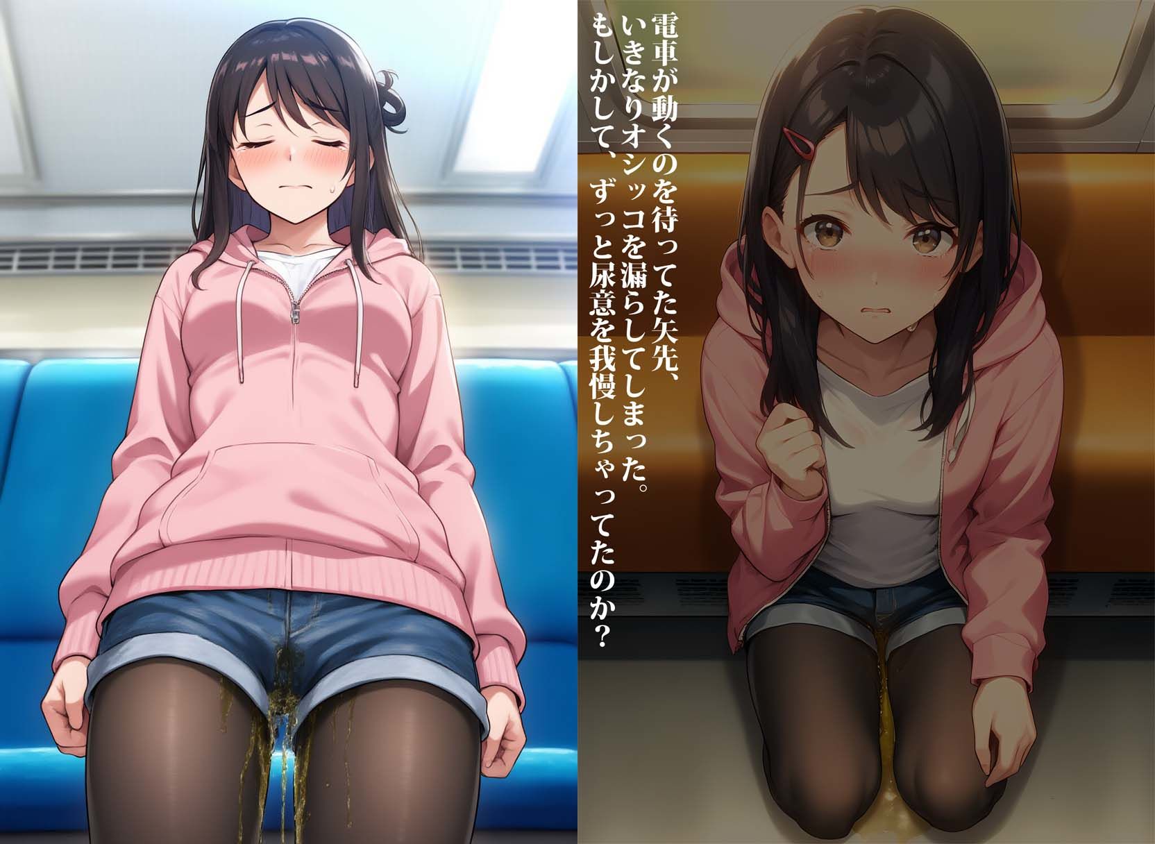 冬に目撃した幼馴染のお漏らし サンプル3ページ目