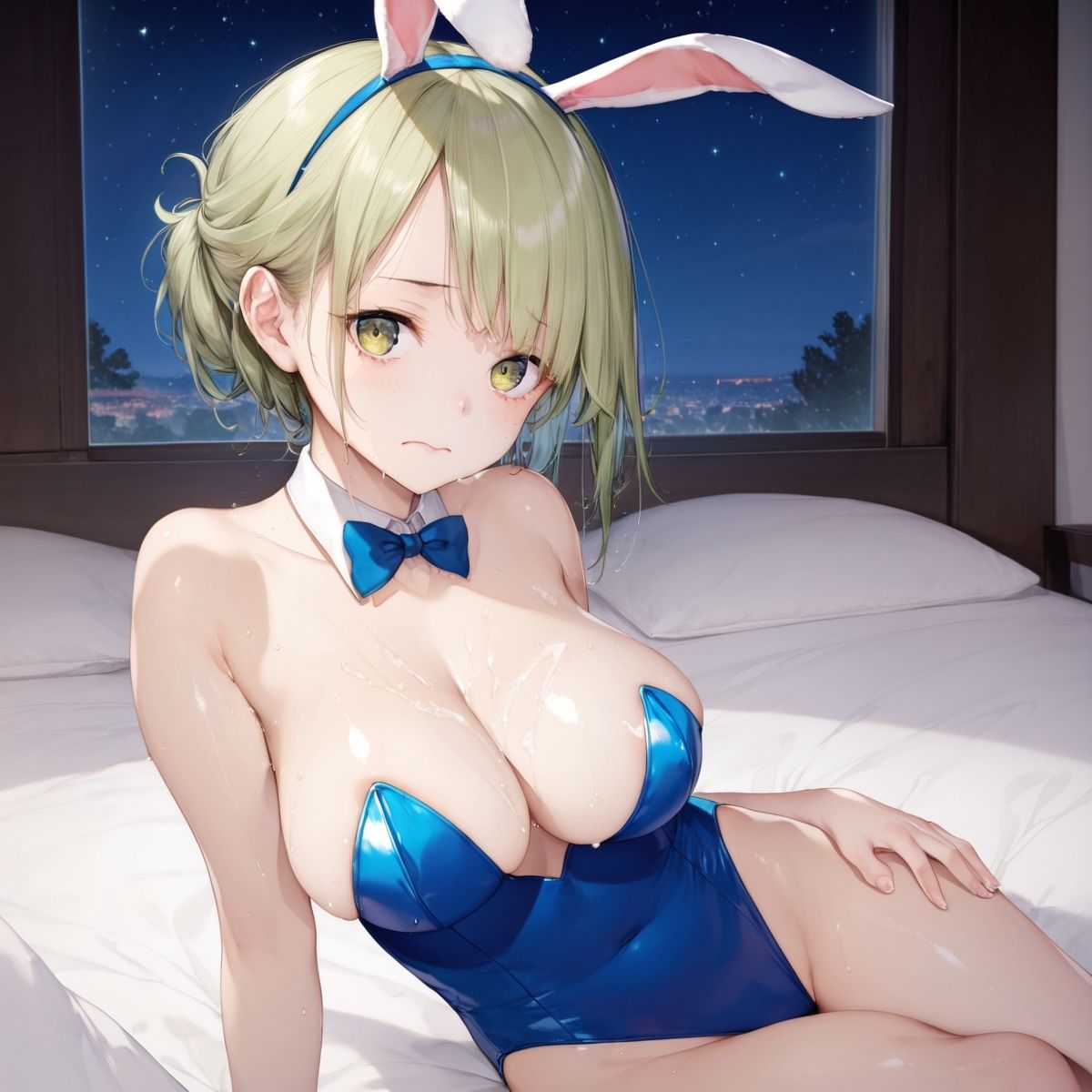 色白陰キャ巨乳バニー！夜の性接待！パート1 サンプル2ページ目