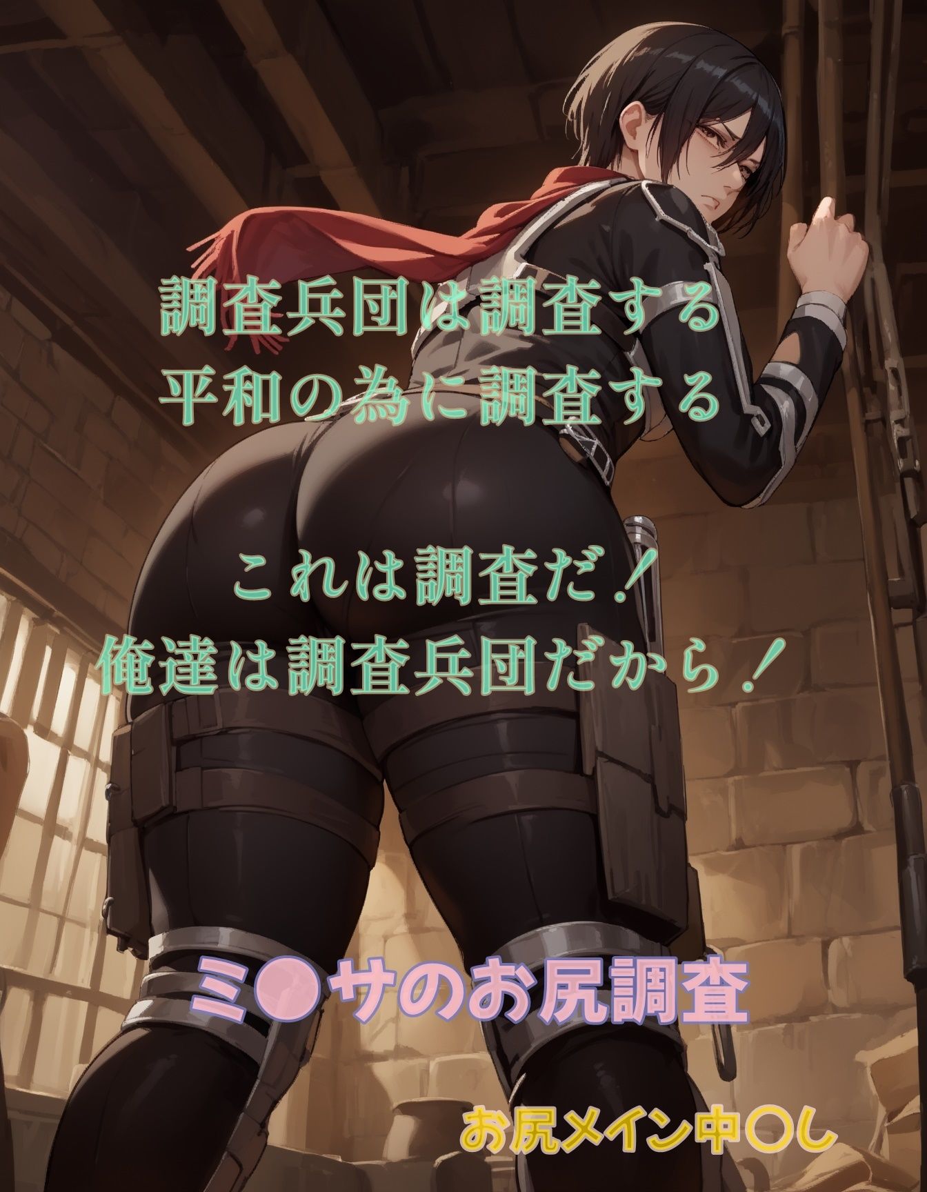 調査兵団のお尻調査 よいケツだ、女型じゃね？ サンプル1ページ目