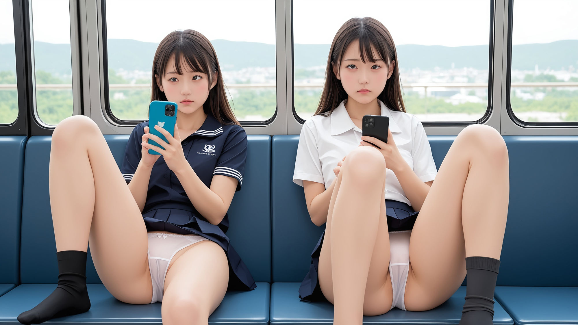 スマホばかり観て「ぼぉ〜と生きている」制服女子  150p サンプル5ページ目