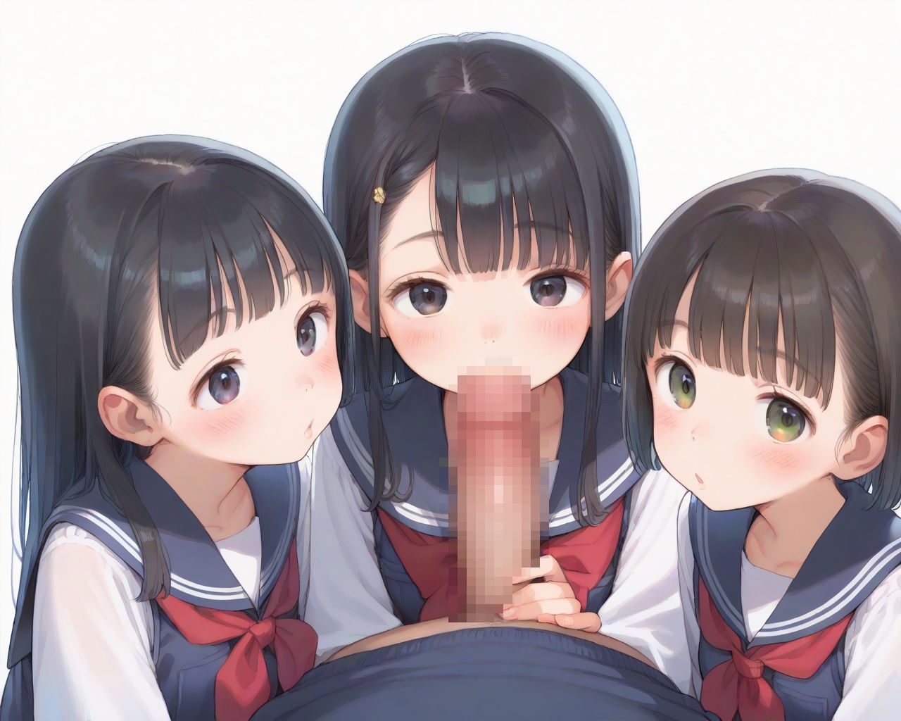 ちっぱいロリっ子の妹とその友達まんでいかせまくる ロリ女子校生 神奉仕ハーレム サンプル1ページ目