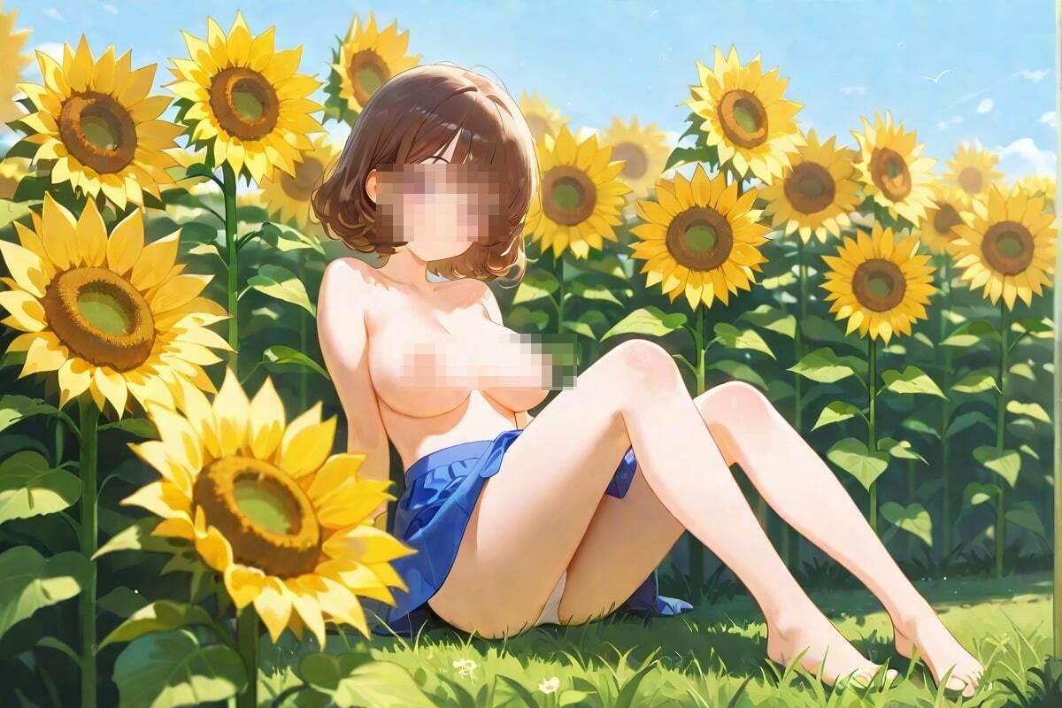 ひまわり畑とパンチラ美女！ サンプル5ページ目