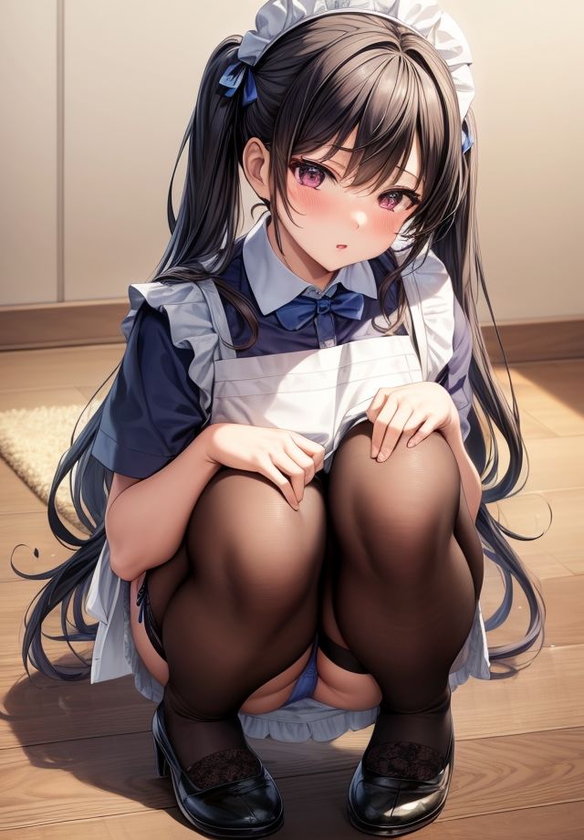 しゃがんだ侍女（メイド）の下着（パンティ） サンプル2ページ目