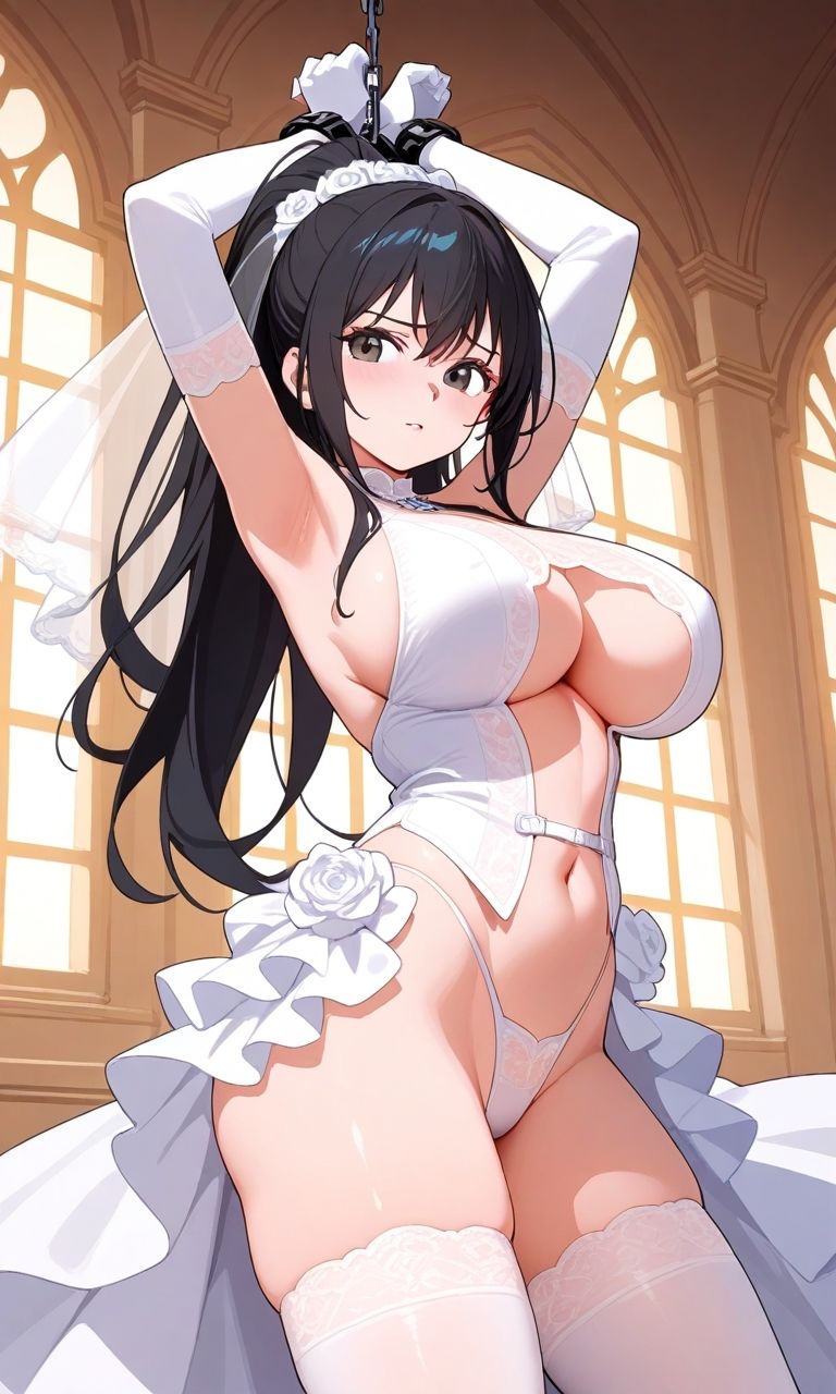 【微エロ】フェチコレVol.24吊り上げ拘束されて辱められるウェディングビキニの人妻（黒髪ポニテのみ）【総枚数250枚】 サンプル4ページ目