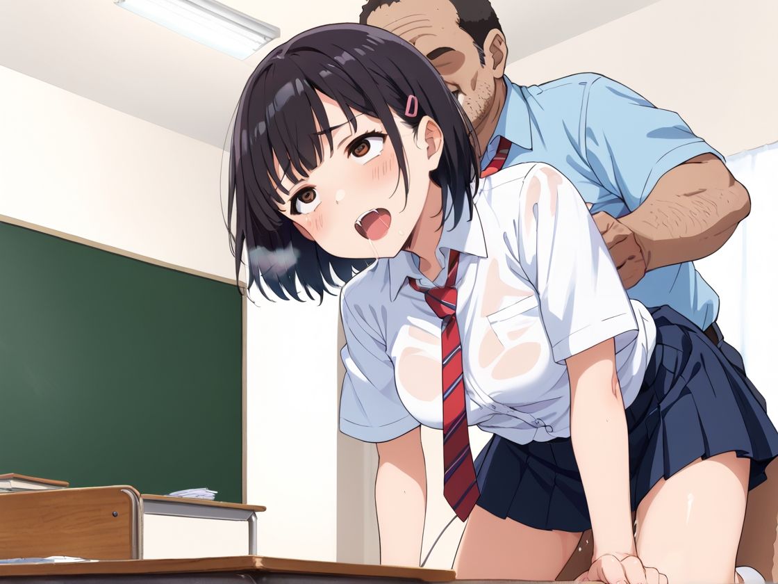 孕ませ学園種付け指導〜おじさん教師が弱みを握られた女子校生を生ハメやり放題〜 サンプル7ページ目