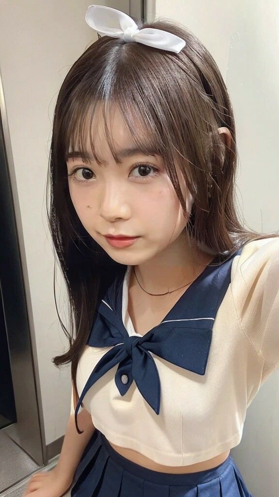 AI写真集グラビア44禁断の女子学生27:リボンが揺れる日常の純白の放課後 サンプル7ページ目