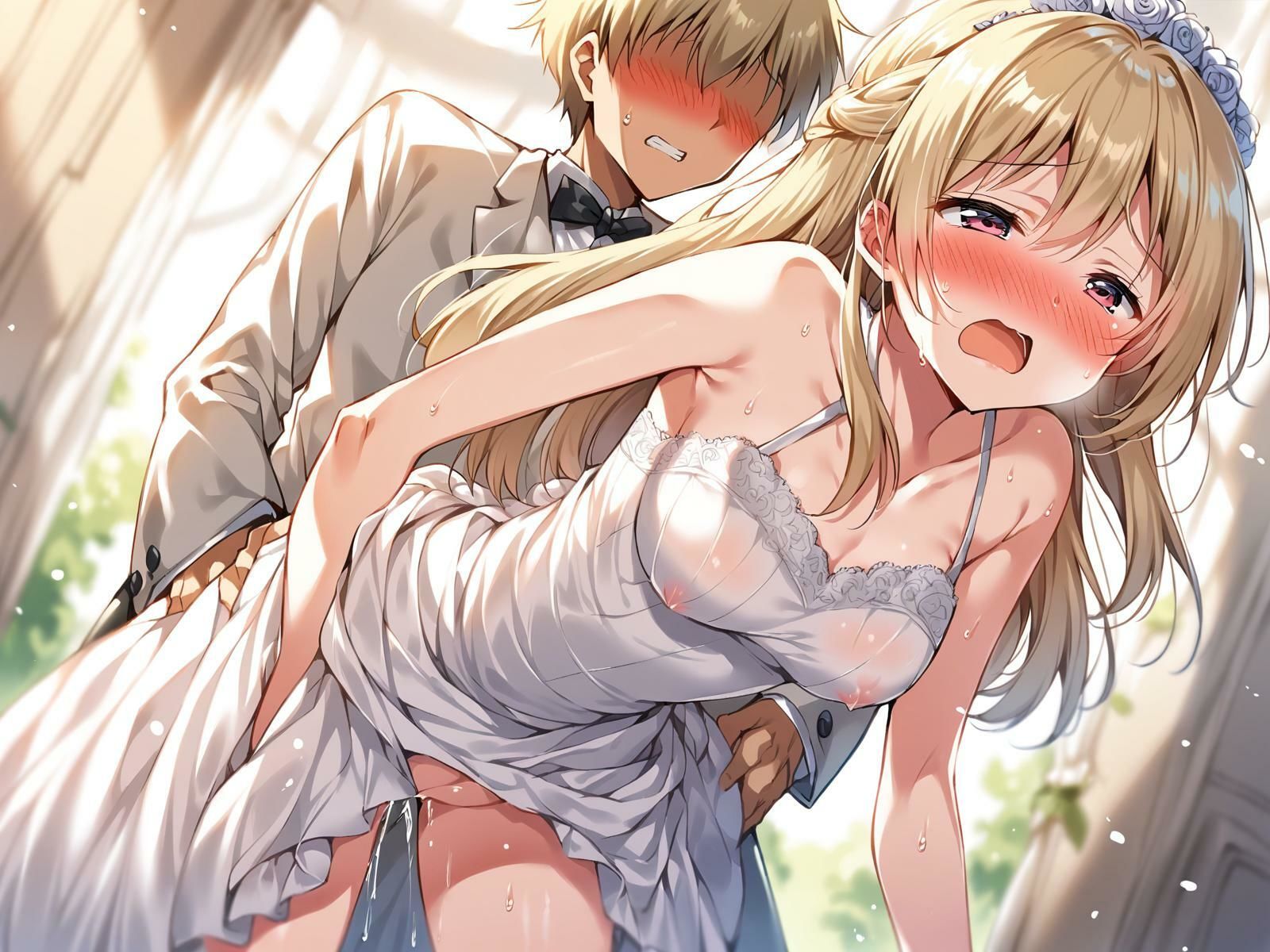 ウェディングドレスのギャルをバックではめたおした件 サンプル10ページ目