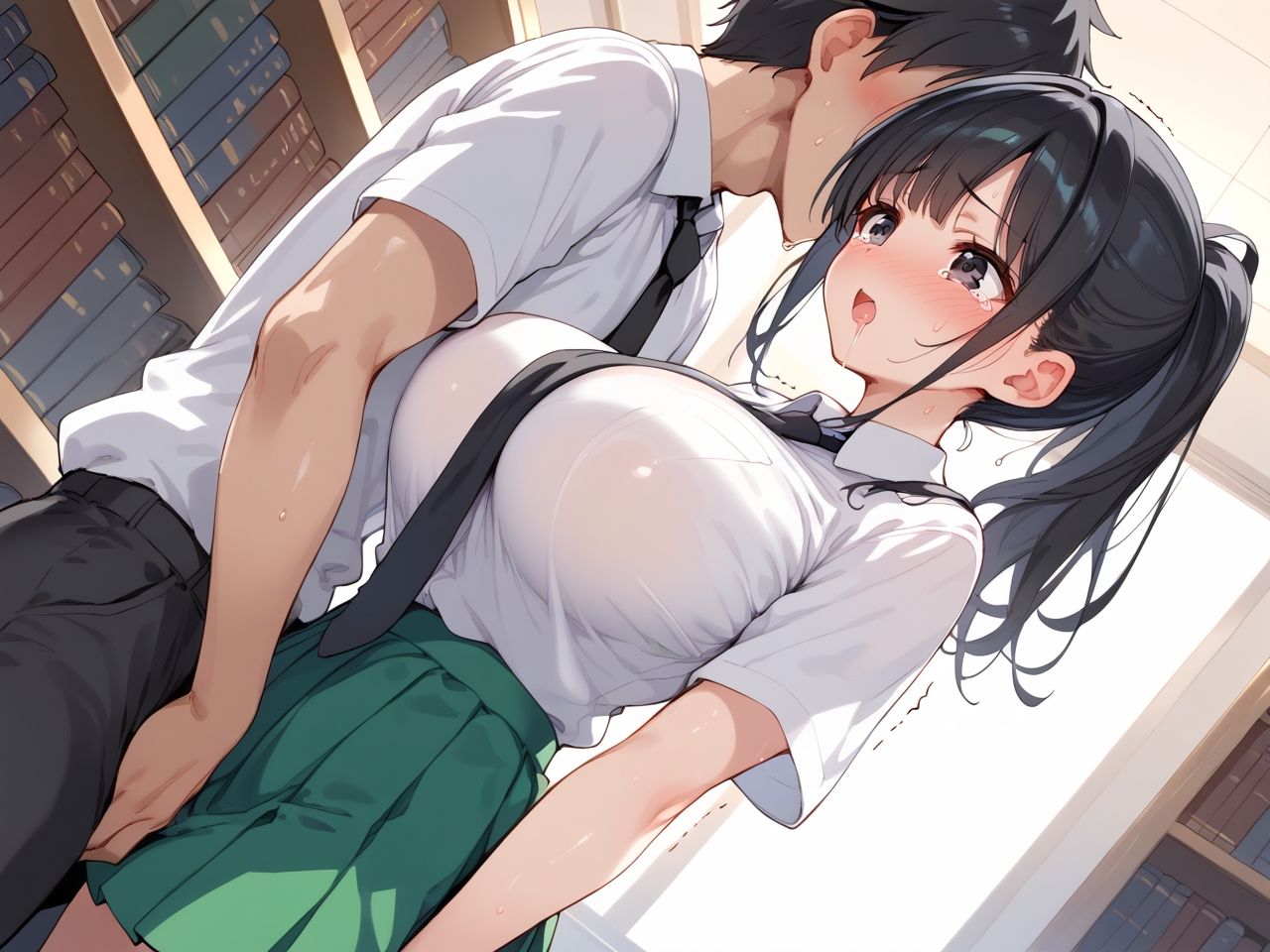 清楚で爆乳な図書委員ちゃんを即ハメしてみた サンプル1ページ目