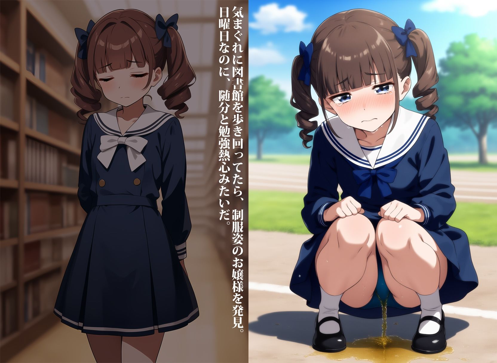 私立の学園に通ってるお嬢様のお漏らし サンプル3ページ目