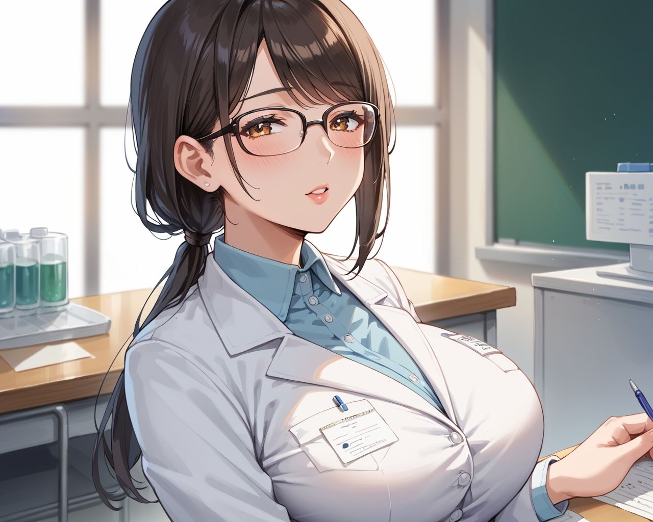 そこの爆乳痴女は保健室の先生 サンプル1ページ目