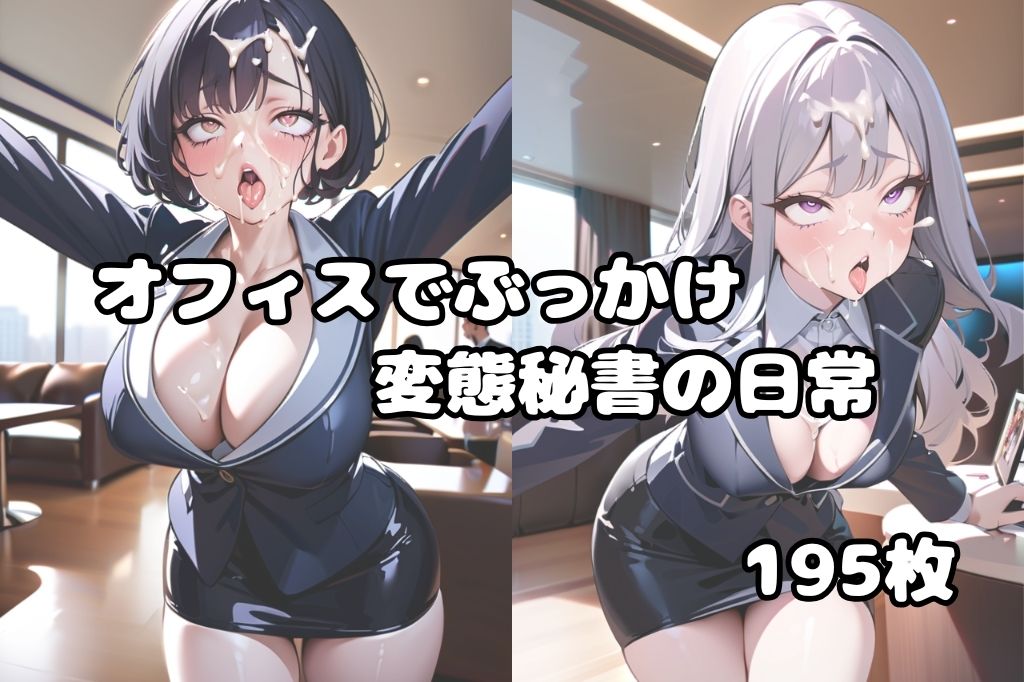 オフィスでぶっかけられてアヘ顔になる変態秘書 サンプル1ページ目