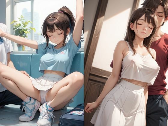 はちきれそうなブラなしHカップ美少女の無防備な着衣巨乳誘惑に我慢できない！？ サンプル2ページ目