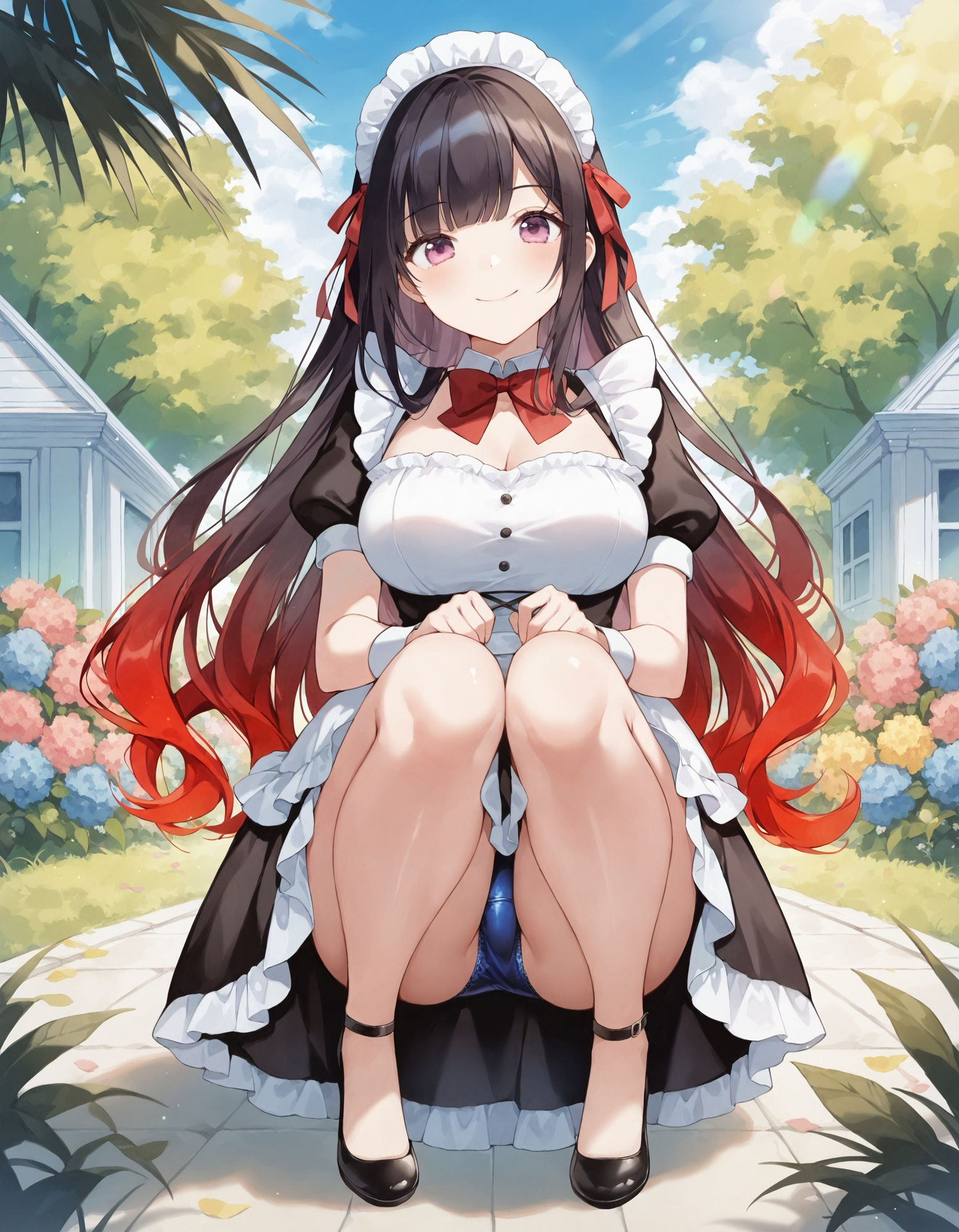 メイドのしゃがみパンチラ サンプル1ページ目