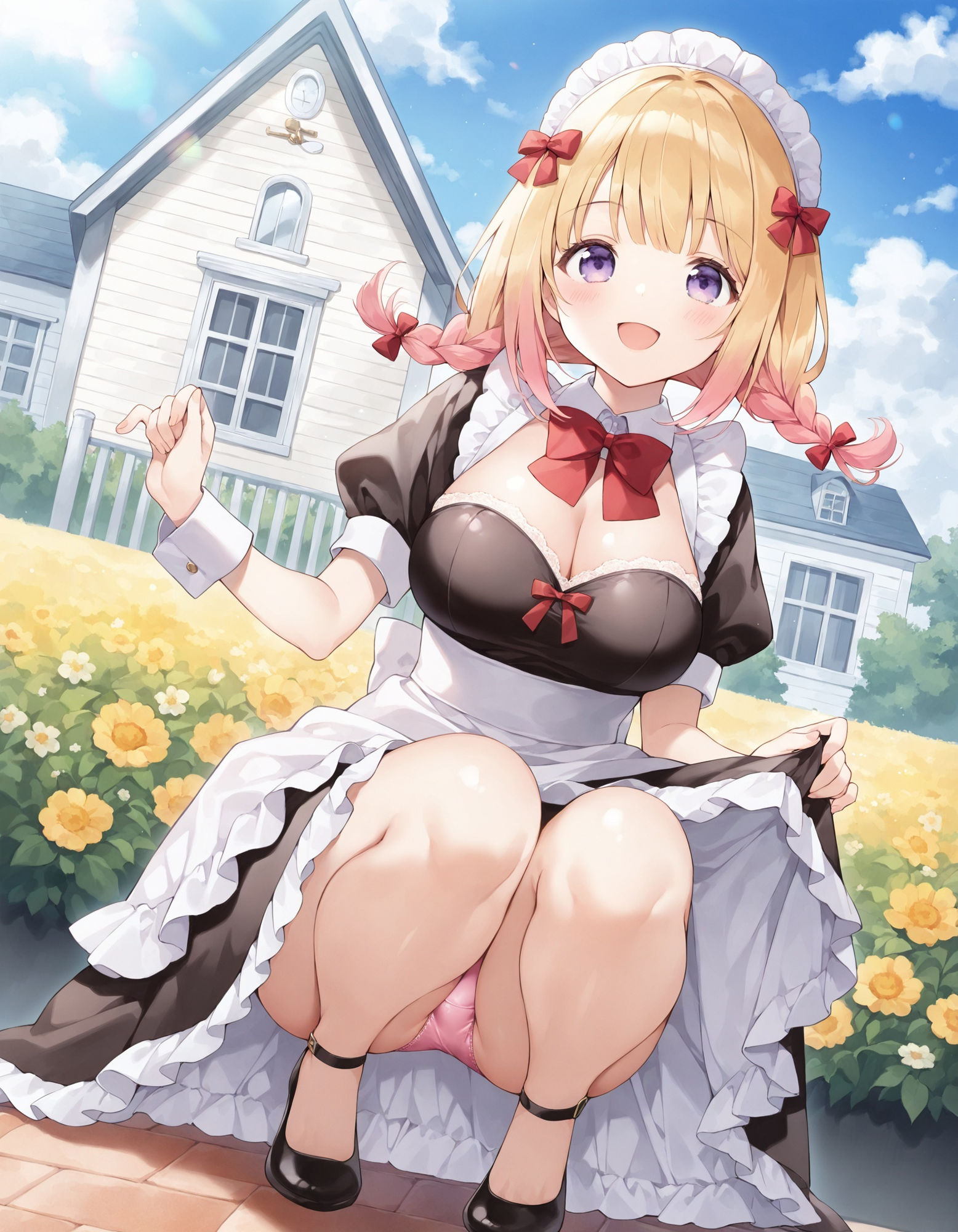 メイドのしゃがみパンチラ サンプル3ページ目