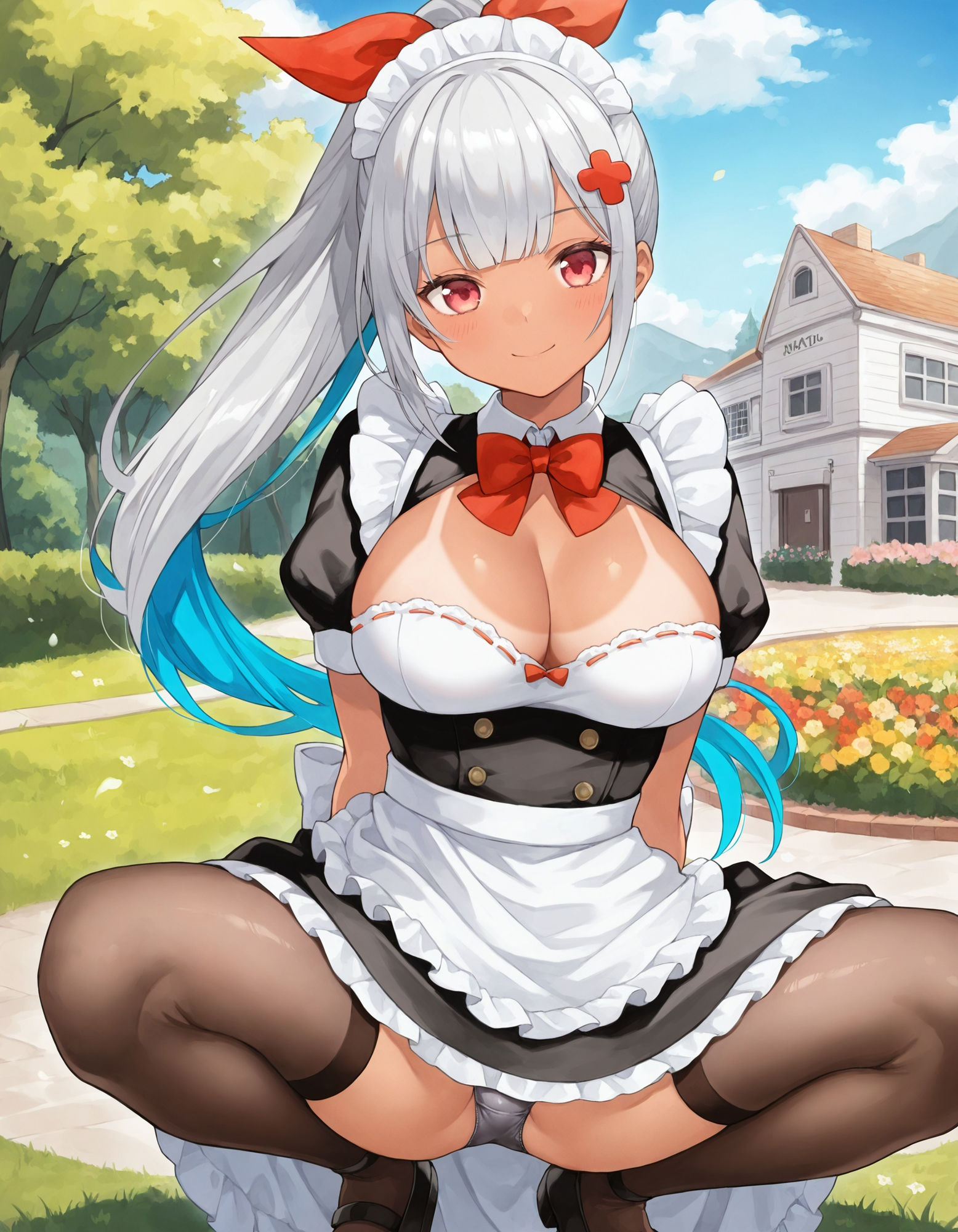 メイドのしゃがみパンチラ サンプル4ページ目