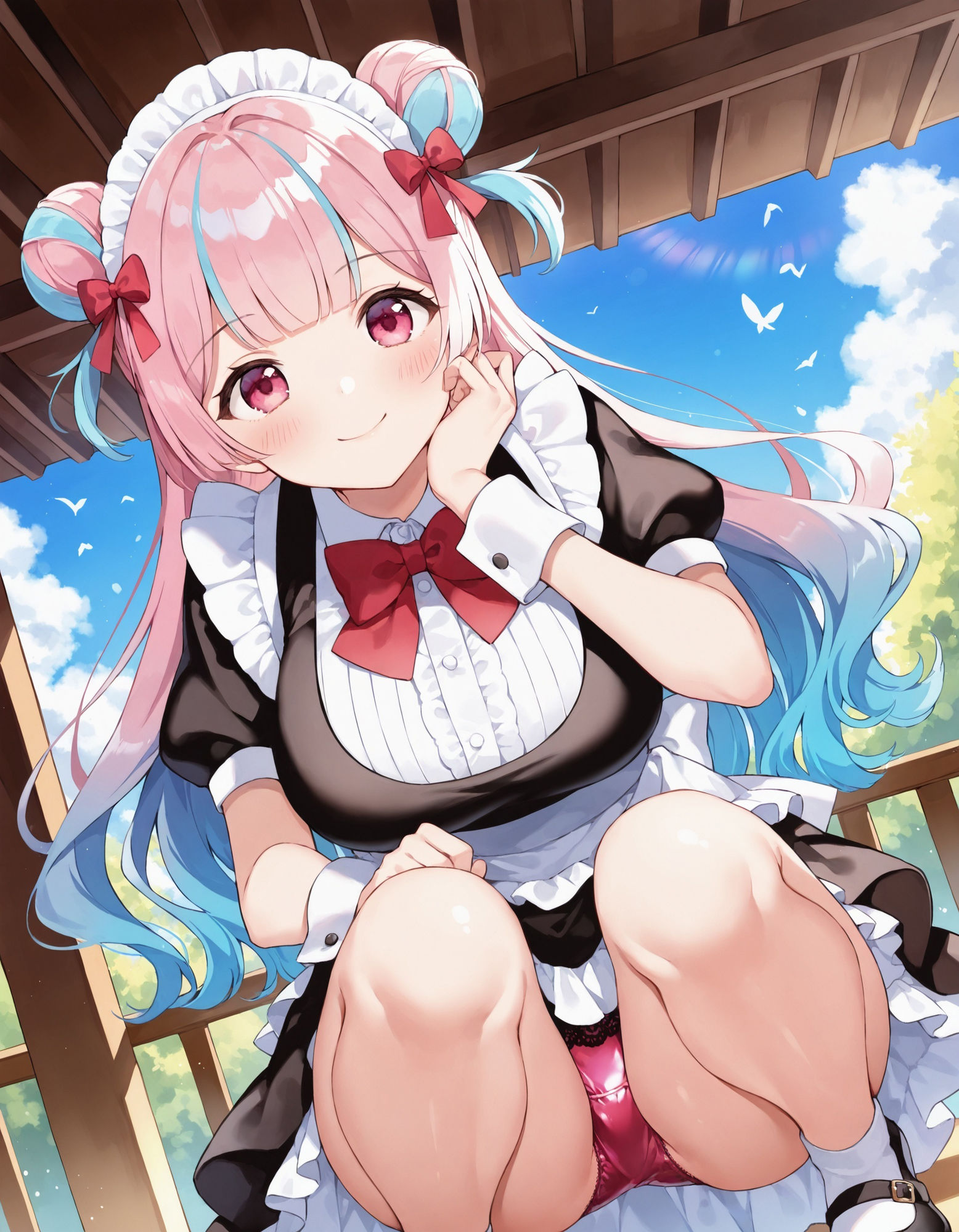 メイドのしゃがみパンチラ サンプル5ページ目