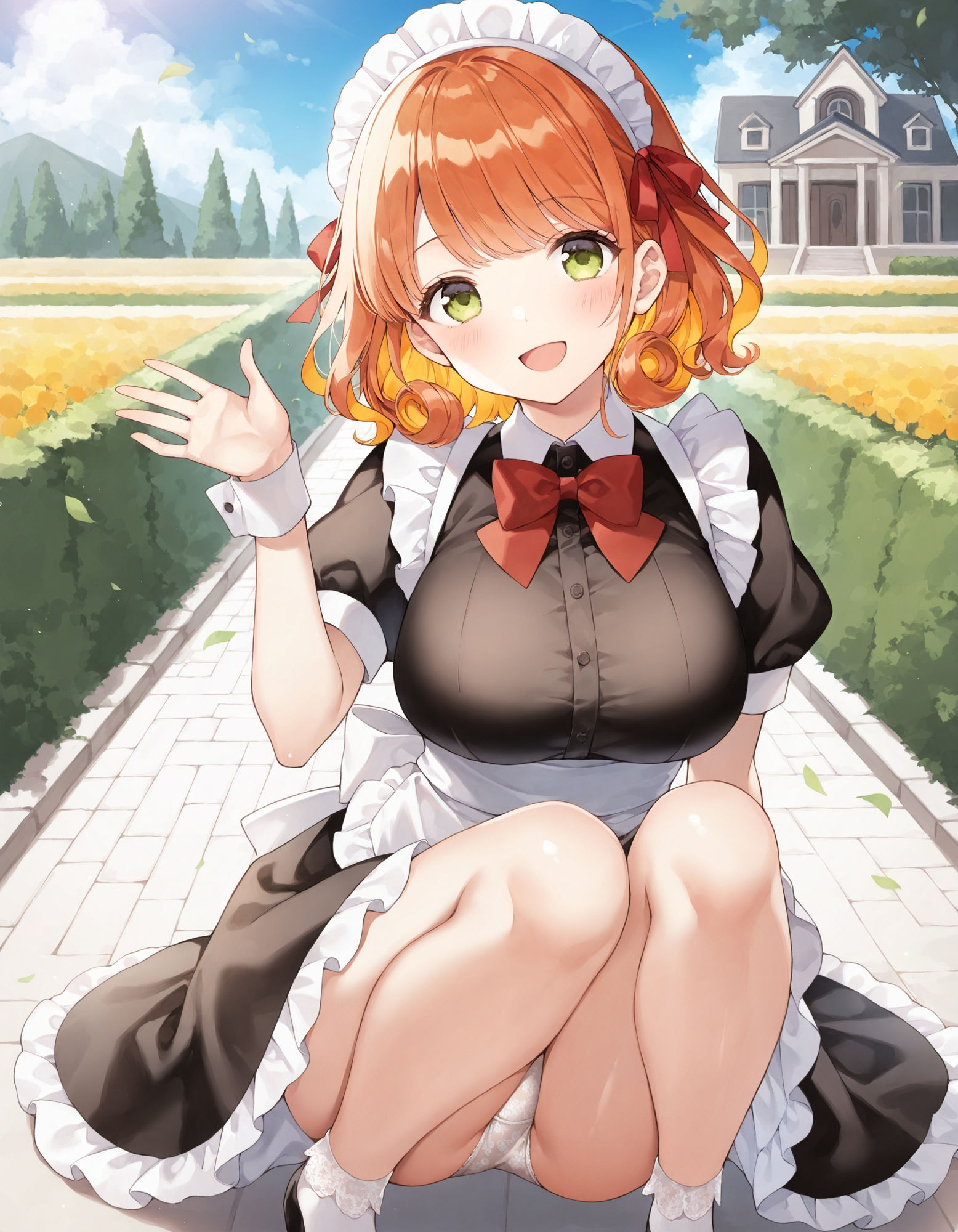 メイドのしゃがみパンチラ サンプル7ページ目