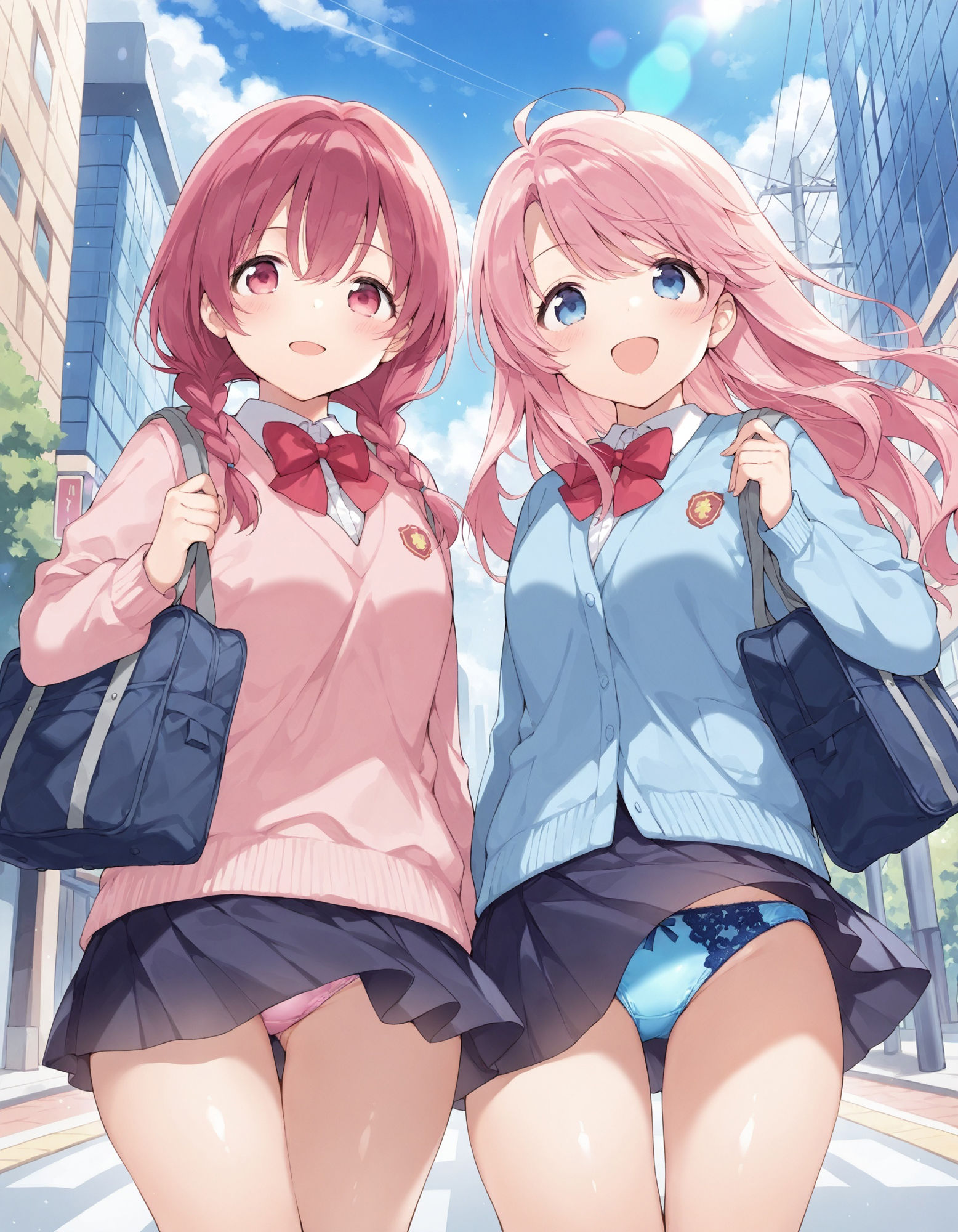 制服女子の風チラ3 サンプル2ページ目