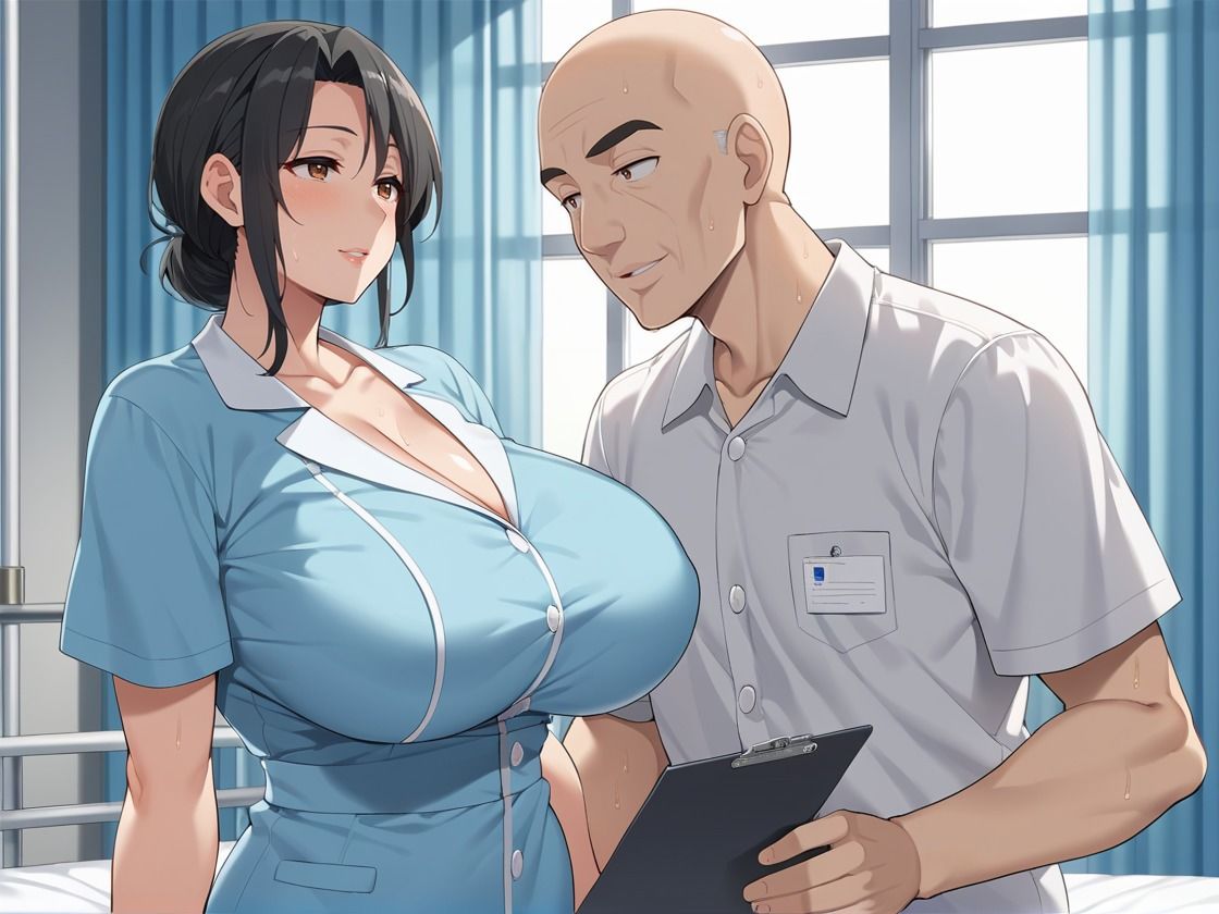 爆乳人妻看護師に種付性処理させた話 サンプル1ページ目