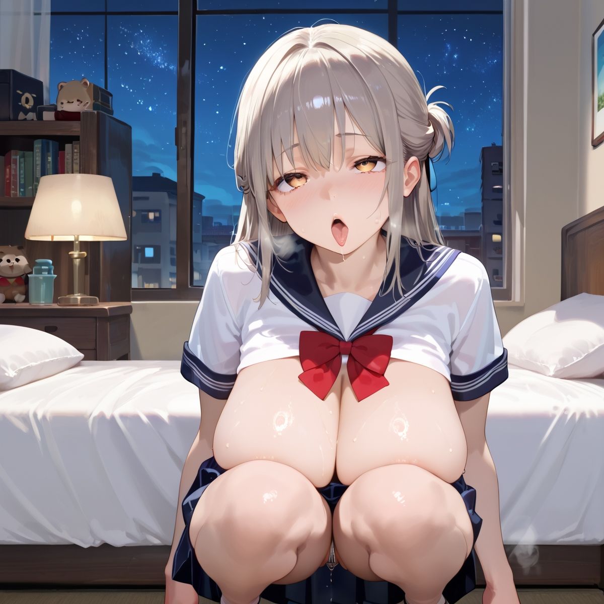 【PART1】夜の塾の自習室で羞恥オナニー覗き サンプル2ページ目