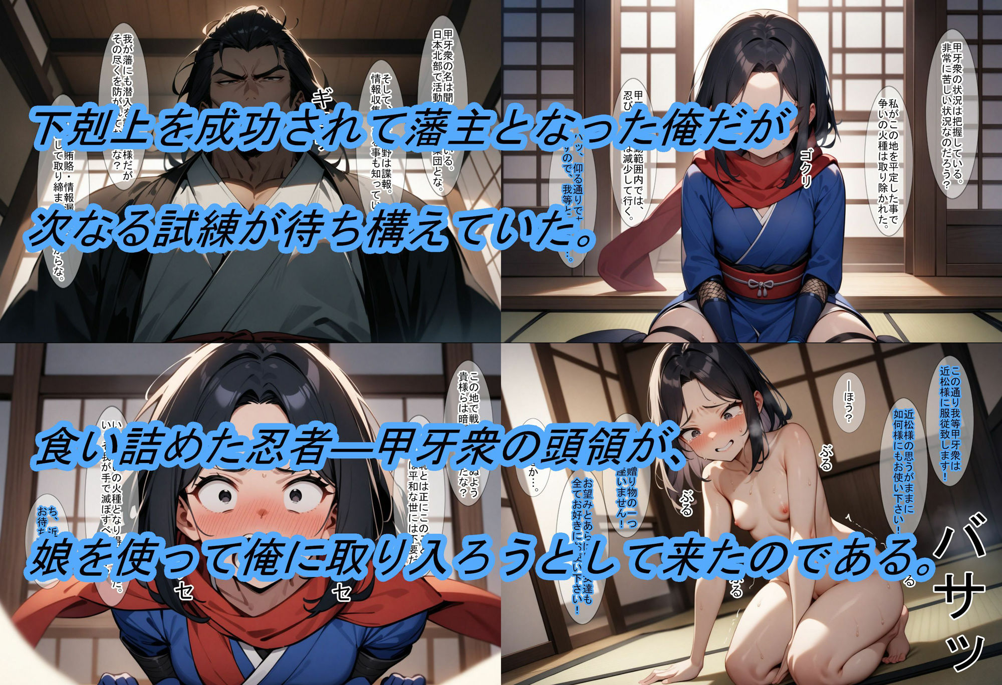 【転生したら戦国時代3】甲牙忍軍の企てを阻み、妻子を纏めて寝取った話 サンプル1ページ目