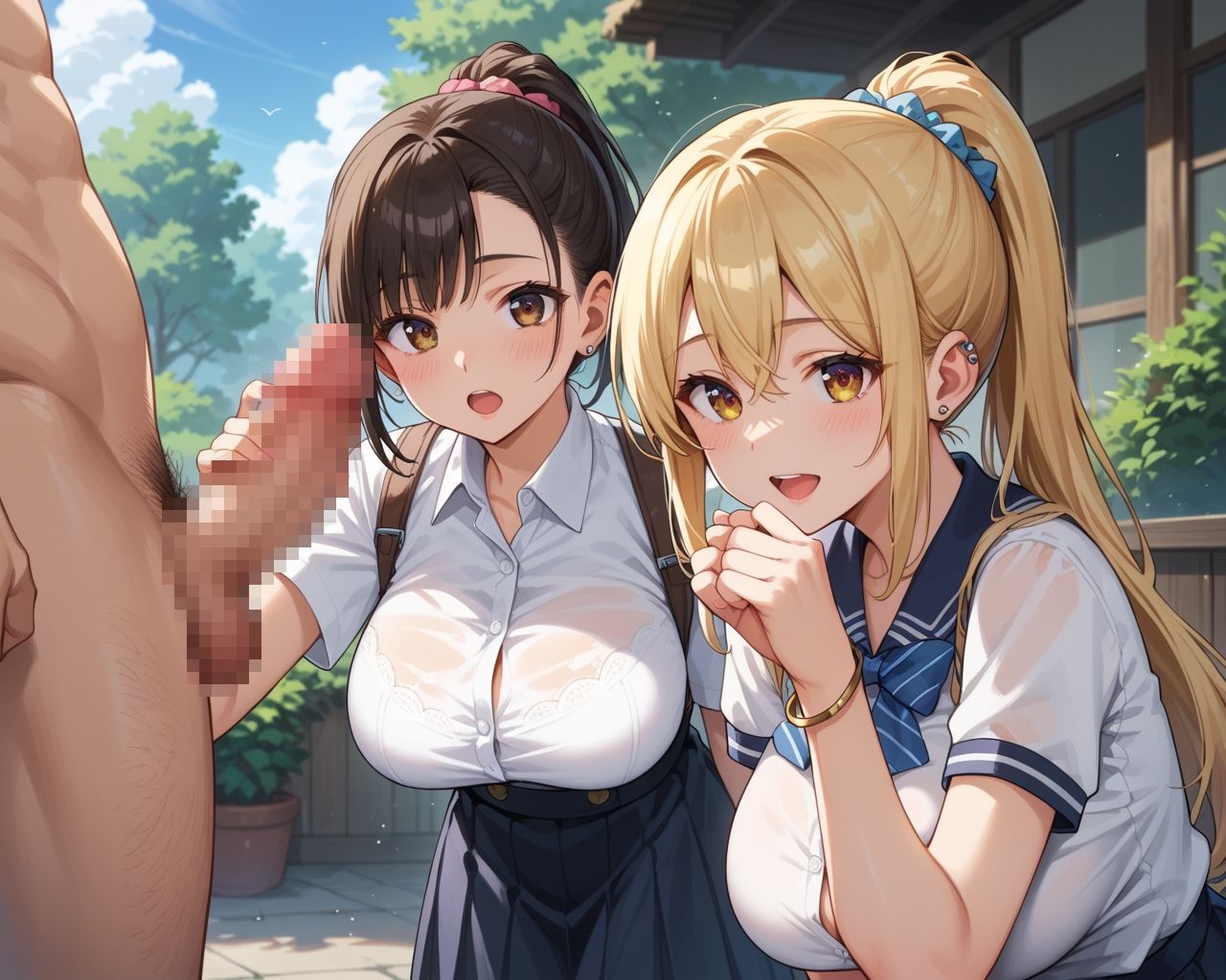 巨乳白ギャル女子校生がエロすぎて性指導と言って中出ししてみた サンプル5ページ目
