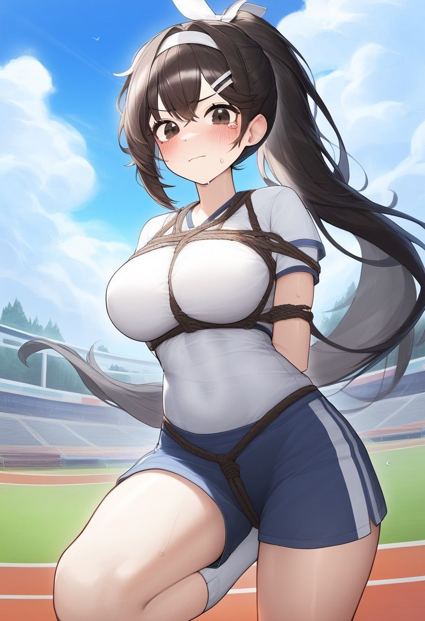 スポーツ少女着衣緊縛AIイラスト集 サンプル4ページ目