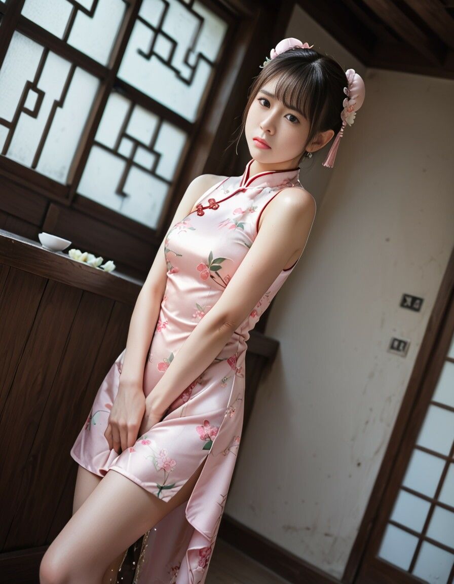 おもらしチャイナドレス美女 サンプル1ページ目