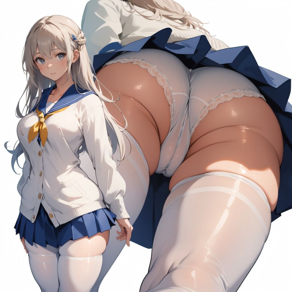 制服JK（白）のえちえちおパンツ盗撮アングル お尻編 Vol.1＋ Vol.2 サンプル1ページ目