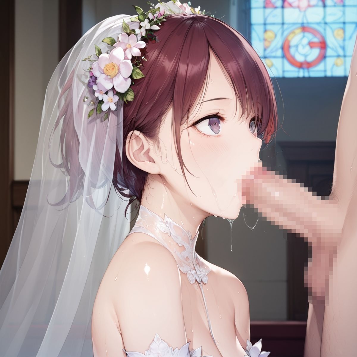 花嫁姿の陰キャ女子！教会でセックス！パート2 サンプル6ページ目