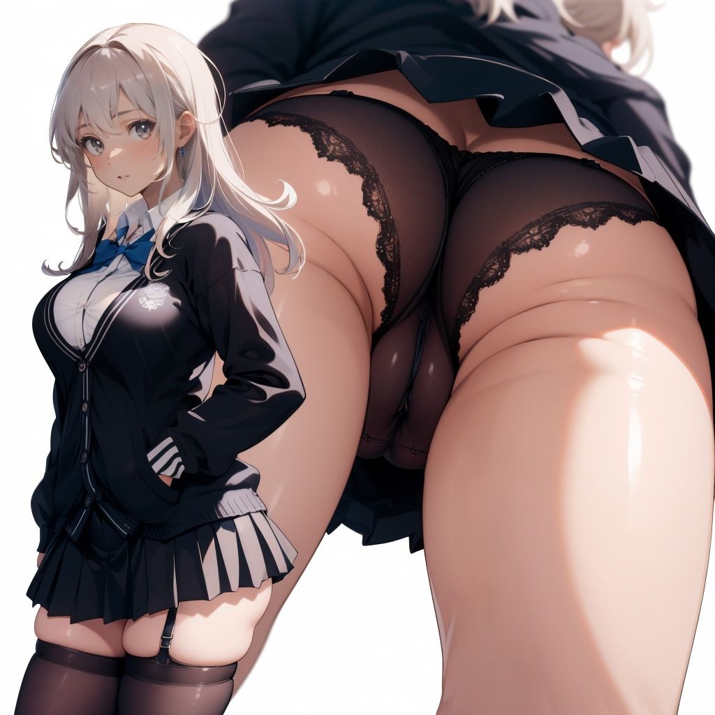 制服JK（黒）のえちえちおパンツ盗撮アングル お尻編 Vol.1＋Vol.2 サンプル4ページ目